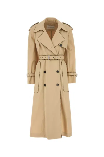 Dries Van Noten Risto Washed Cotton Poplin Trench Coat In Beige
