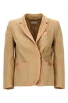 Dries Van Noten Bessie Blazer And Suits Beige In Cream