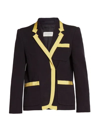 Dries Van Noten Women's Shetland Fabric Bessie In Navy