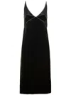 Dries Van Noten Black Dana Slip Dress With Sequin Embellishment In Satin Woman In Black