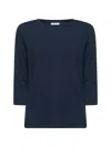 Dries Van Noten Women Blue Cotton Jersey T-shirt In Blue