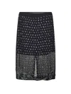 Dries Van Noten Women Blue Georgette Jewel Embellished Midi Skirt In Multi
