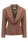 Dries Van Noten 'bohana' Blazer Single-breasted Back Vent In Brown