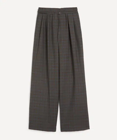 Dries Van Noten Women's Brown Belted Wool Trousers
