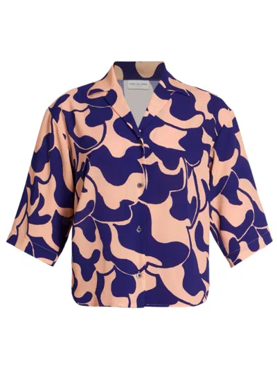 Dries Van Noten Women's Cala Boxy Printed Shirt In Purple