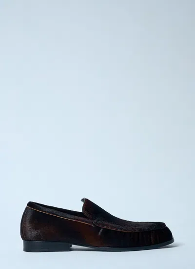 Dries Van Noten Women Calf Hair Loafers In Brown