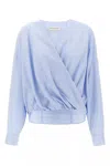 Dries Van Noten Draped V-neck Blouse Buttoned Cuffs
