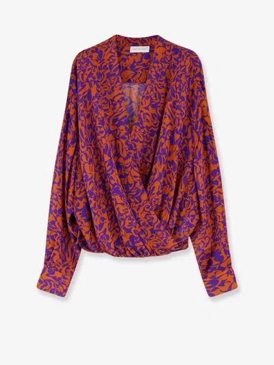 Dries Van Noten Women Camiel Cotton Shirt With Multicolor Print