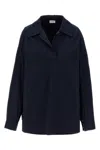 Dries Van Noten Collared Neck Long Sleeves Plain Pattern Blouse In Blue