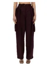 Dries Van Noten Plum Nylon Polkar Cargo Pant In Bordeaux