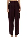 Dries Van Noten Plum Nylon Polkar Cargo Pant In Multicolor