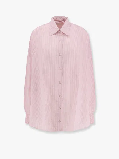 Dries Van Noten Women Casia Striped Cotton Blend Shirt In Pink