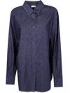 Dries Van Noten Casual Denim Long Sleeve Shirt In Blue