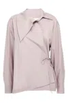 Dries Van Noten Wrap Design Shirt With Pleated Back In Pink