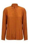 Dries Van Noten 'chowy' Long Sleeves Pointed Collar Shirt In Brown