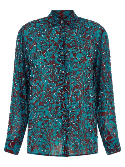 Dries Van Noten Clavelly Shirt And Blouse Light Blue In Multi