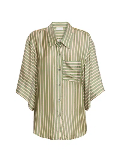 Dries Van Noten Women's Clea Striped Wide-sleeve Shirt In Multi