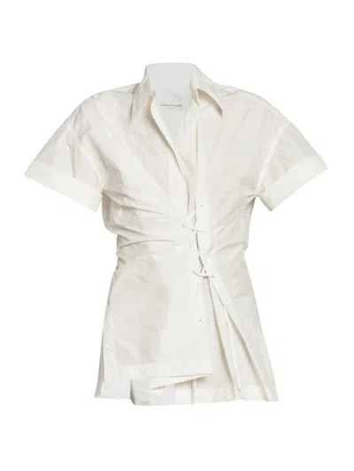Dries Van Noten Women's Click Lace-up Front Shirt In White