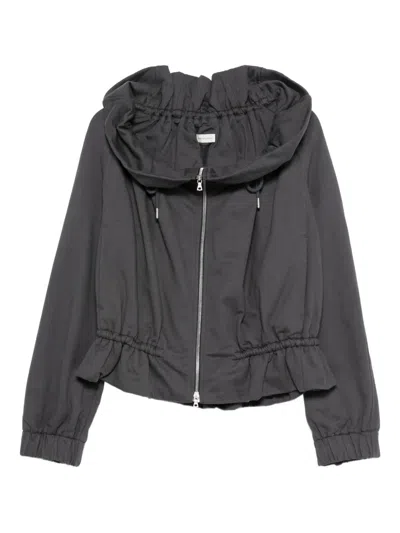 Dries Van Noten Women Coccon Ruffle Jacket In Gray