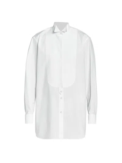 Dries Van Noten Women's Colbys High-low Cotton Shirt In White