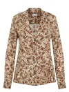 Dries Van Noten Colla Signature Print Long-sleeved Shirt In Nude & Neutrals