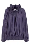 Dries Van Noten Frilled Top With Elasticated Hem And Long Sleeves
