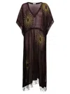 Dries Van Noten Cotton And Silk Embroidered Kaftan In Multicolor