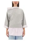 Dries Van Noten Layered Asymmetric Neck Top In Grey