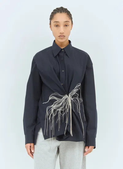 Dries Van Noten Women Crystal-embellished Shirt In Blue