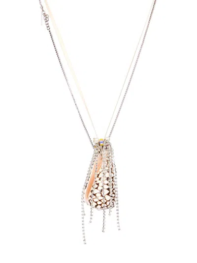 Dries Van Noten Women's Crystal Shell Necklace In Gold
