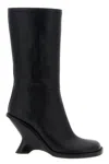 Dries Van Noten Curved Wedge Heel Boots Boots And Ankle Boots Black In Black