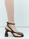 Dries Van Noten Womens Black Curved-heel Ankle-buckle Leather Sandals In Black