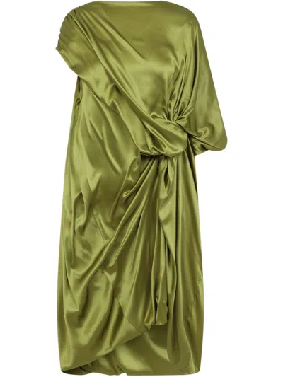 Dries Van Noten Dalant Silk Asymmetrical Dress In Multicolor