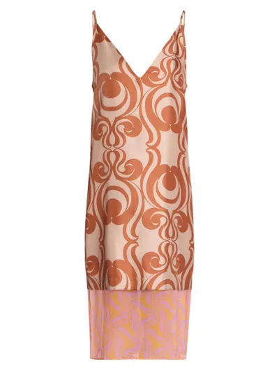 Dries Van Noten Women's Dantar Printed Silk Midi-dress In Brown