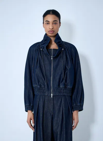 Dries Van Noten Women Denim Zip-up Jacket In Blue