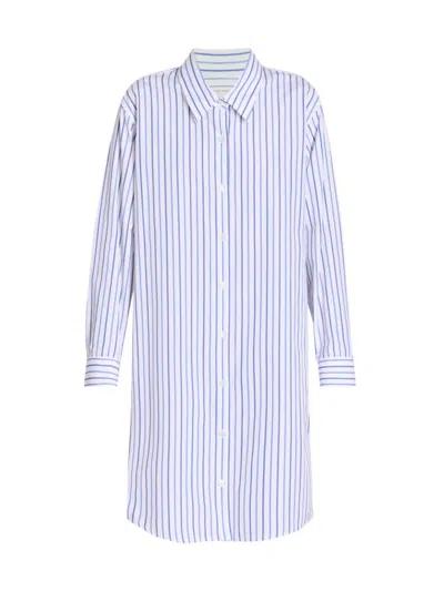Dries Van Noten Women's Dilana Striped Cotton Shirtdress In Light Blue