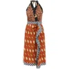 Dries Van Noten Sole Printed Ruffle Midi Skirt In Multicolor