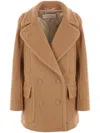 Dries Van Noten Double-breasted Coat In Nude & Neutrals