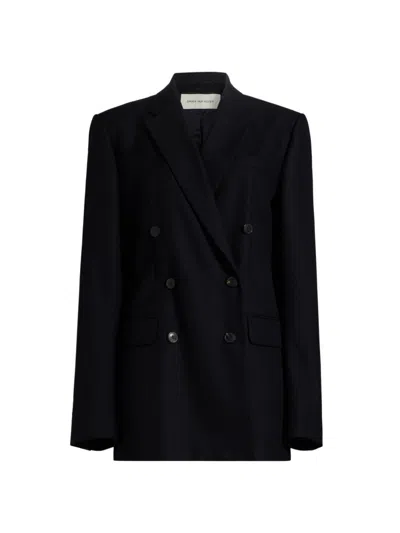 Dries Van Noten Women's Double-breasted Wool Blazer In Black