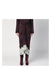 Dries Van Noten Woman Midi Skirt Chocolate Brown Size 12 Silk In Brown