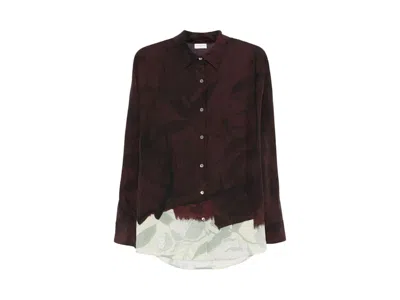 Pre-owned Dries Van Noten Women's  Casio Print Shirt In Brown