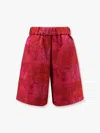 Dries Van Noten Pomy Elasticated Jacquard Wide-leg Shorts In Multicolor