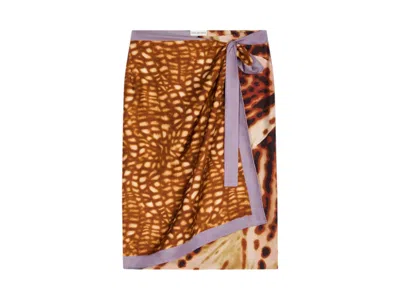 Pre-owned Dries Van Noten Women's  Scarfy Skirt In Tan