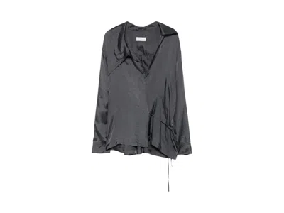 Pre-owned Dries Van Noten Women's  Viscose Tied Blouse In Raf