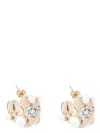 Dries Van Noten Crystal Brass Hoop Earrings Half Circle In Metallic