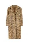 Dries Van Noten Ricca Python-print Sequin-embellished Coat In Brown