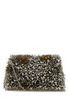 Dries Van Noten Women Embellished Fabric Clutch In Silver