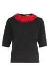 Dries Van Noten Embroidered Detail Wool Sweater In Grey