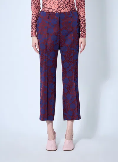 Dries Van Noten Women Embroidered Pants In Blue
