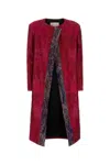Dries Van Noten Womens Fuchsia Abstract Two-welt-pockets Stretch-cotton Blend Coat In Multi